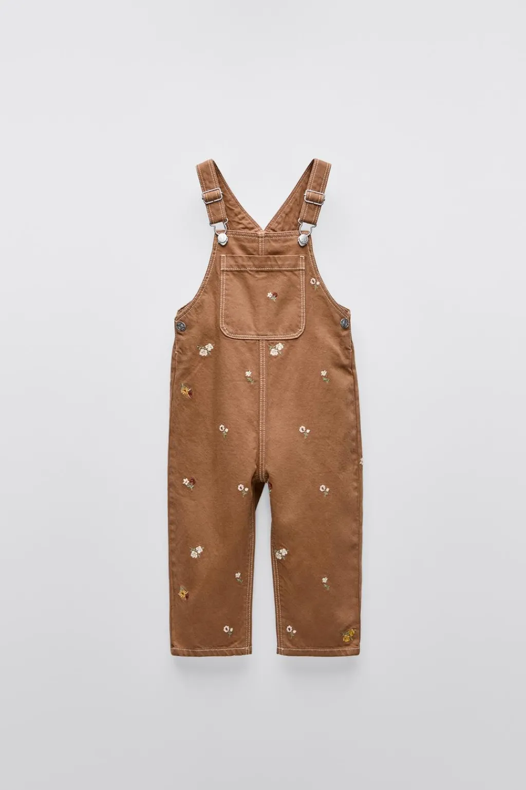 Niños ZARA 1½ - 6 Años·Vestidos / Petos|1½ - 6 Años·Camisas<PETO SARGA FLORES BORDADAS