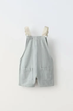 Niños ZARA 1½ - 6 Años·Faldas / Bermudas|1½ - 6 Años·Pantalones / Leggings<PETO SARGA TIRANTES CONTRASTE