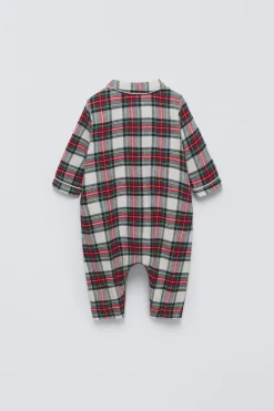 Niños ZARA 6 - 18 Meses·Ropa Interior / Pijamas|Accesorios / Zapatos / 0 - 14 Años<PIJAMA ENTERO FRANELA CUADROS