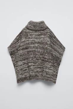 Niños ZARA 6 - 14 Años·Punto|6 - 14 Años·Total Look<PONCHO PUNTO JASPEADO