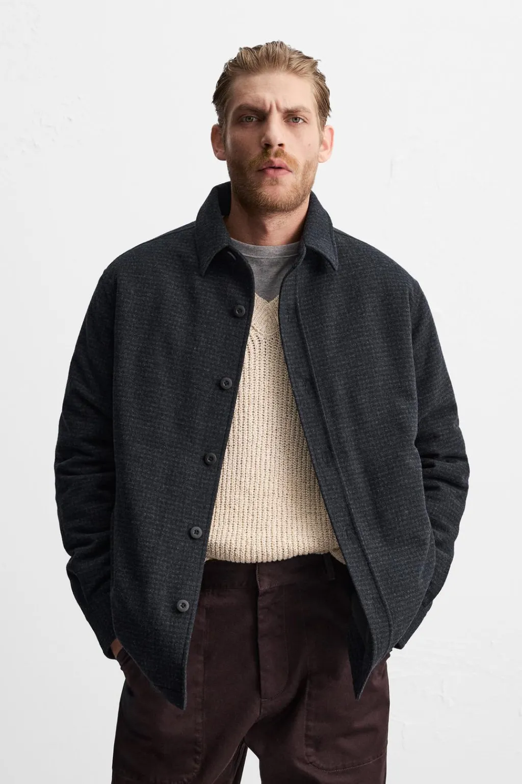 Sale SOBRECAMISA ACOLCHADA BOLSILLOS Hombre Sobrecamisas