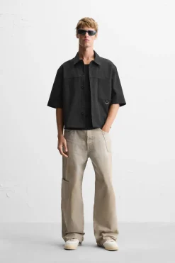 Hot SOBRECAMISA BOXY FIT BOLSILLO Hombre Sobrecamisas