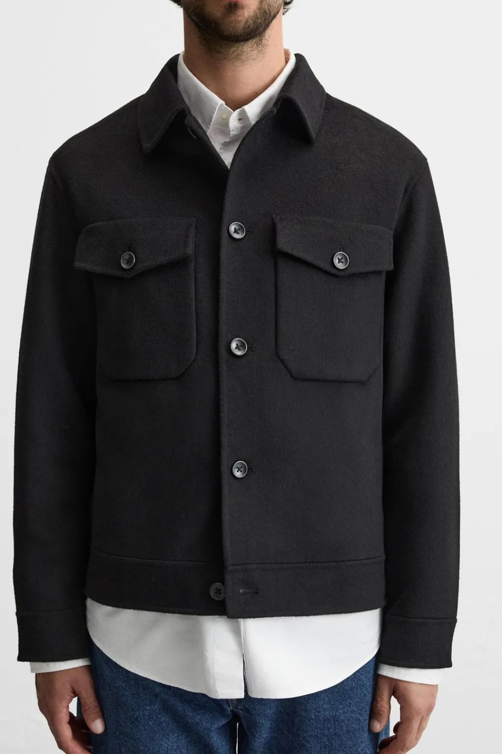 New SOBRECAMISA CON LANA Hombre Sobrecamisas
