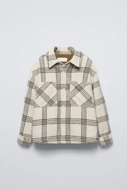 Niños ZARA 6 - 14 Años·Camisas / Sobrecamisas<SOBRECAMISA CUADROS BORREGUILLO