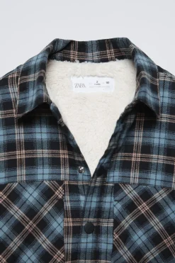 Niños ZARA 1½ - 6 Años·Camisas / Sobrecamisas<SOBRECAMISA CUADROS BORREGUILLO
