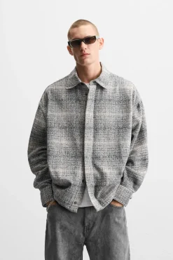 New SOBRECAMISA CUADROS EFECTO LAVADO Hombre Sobrecamisas
