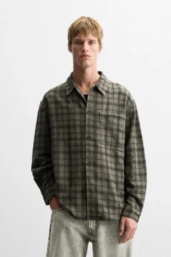 Hot SOBRECAMISA CUADROS PIERCING Hombre Sobrecamisas