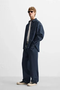 Fashion SOBRECAMISA DENIM BOLSILLO Hombre Sobrecamisas