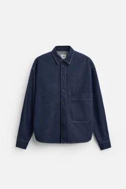 Fashion SOBRECAMISA DENIM BOLSILLO Hombre Sobrecamisas