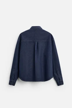 Fashion SOBRECAMISA DENIM BOLSILLO Hombre Sobrecamisas