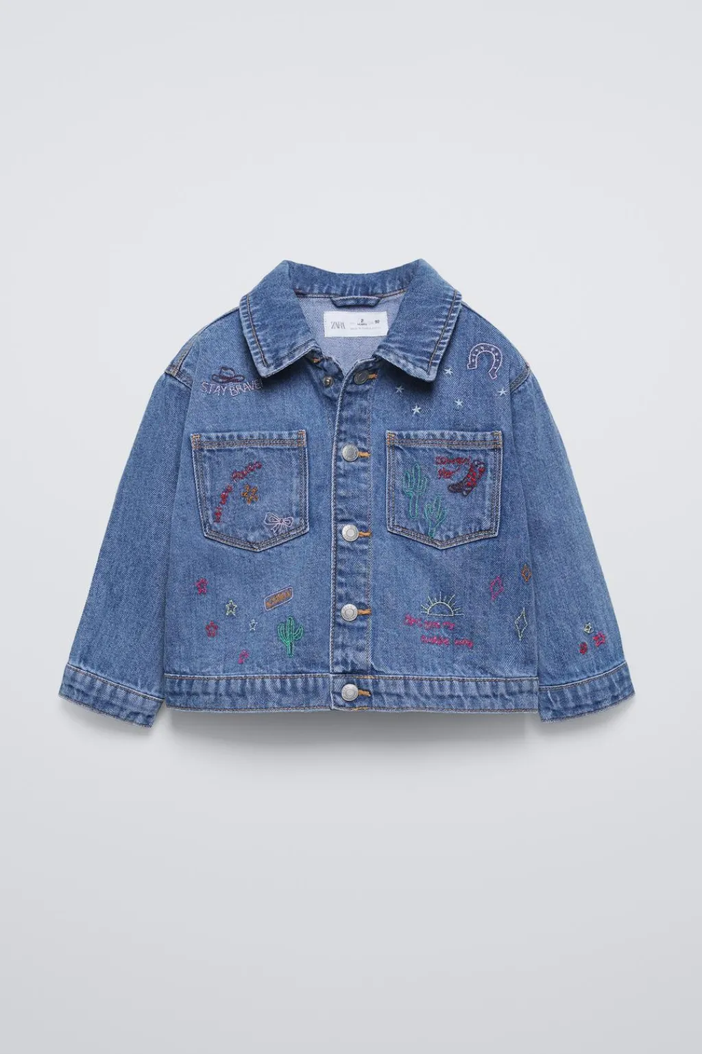 Niños ZARA 1½ - 6 Años·Camisas|1½ - 6 Años·Jeans / Denim<SOBRECAMISA DENIM BORDADOS