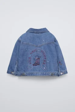 Niños ZARA 1½ - 6 Años·Camisas|1½ - 6 Años·Jeans / Denim<SOBRECAMISA DENIM BORDADOS