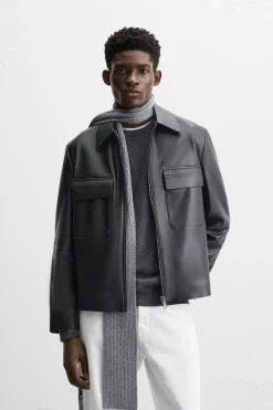 Discount SOBRECAMISA EFECTO PIEL Hombre Sobrecamisas