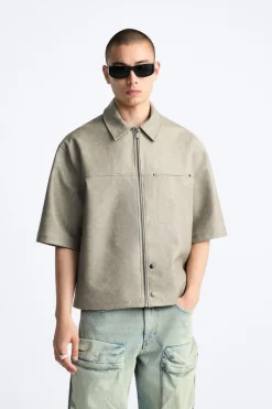 Discount SOBRECAMISA EFECTO PIEL LAVADA Hombre Sobrecamisas