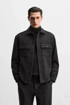 Fashion SOBRECAMISA LANA FRANELA Hombre Sobrecamisas