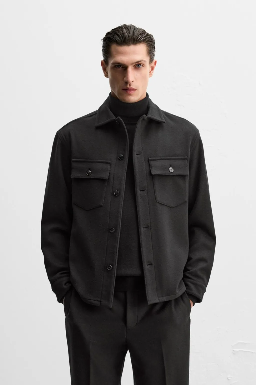 Fashion SOBRECAMISA LANA FRANELA Hombre Sobrecamisas