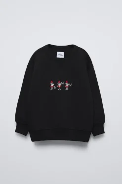 Niños ZARA 6 - 14 Años·Sudaderas<SUDADERA BORDADO PAPA NOÉL CALENTITO