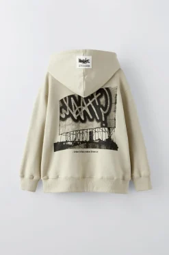 Niños ZARA 6 - 14 Años·Sudaderas<SUDADERA CAPUCHA TEXTO