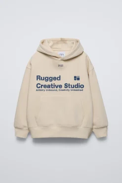 Niños ZARA 6 - 14 Años·Sudaderas<SUDADERA CAPUCHA TEXTO