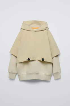 Niños ZARA 6 - 14 Años·Camisetas|6 - 14 Años·Sudaderas<SUDADERA COMBINADA CAMISETA TÉCNICA