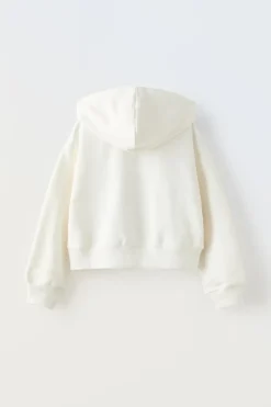 Niños ZARA 6 - 14 Años·Sudaderas<SUDADERA CREMALLERA TEXTO CROP FIT