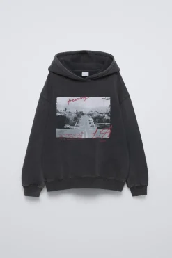 Niños ZARA 6 - 14 Años·Sudaderas<SUDADERA EFECTO LAVADO ESTAMPADA