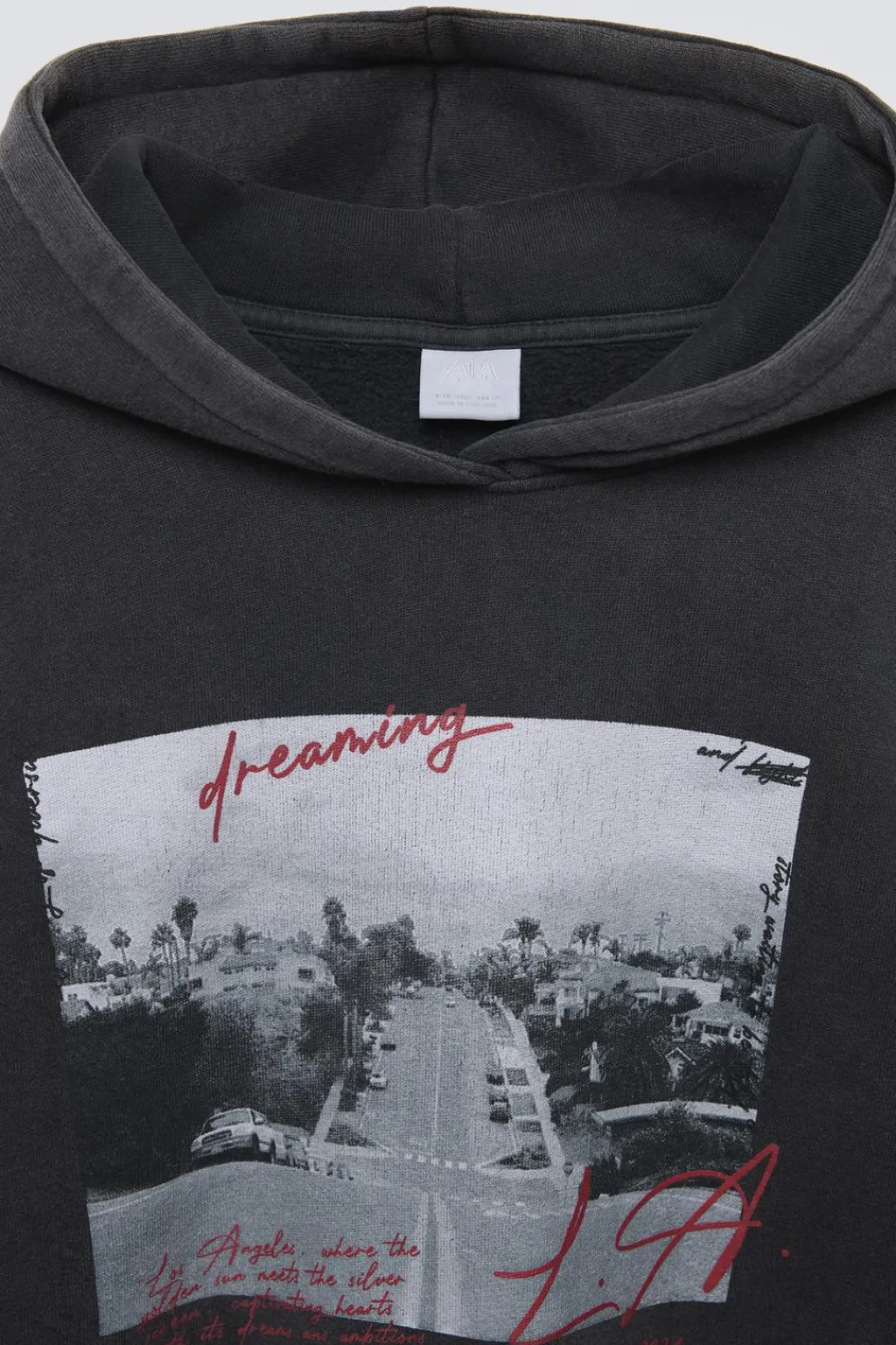 Niños ZARA 6 - 14 Años·Sudaderas<SUDADERA EFECTO LAVADO ESTAMPADA