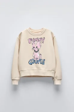 Niños ZARA 6 - 14 Años·Sudaderas|6 - 14 Años·Total Look<SUDADERA GATO CROP FIT