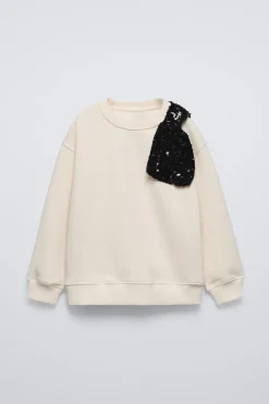 Niños ZARA 6 - 14 Años·Sudaderas<SUDADERA LAZO LENTEJUELAS