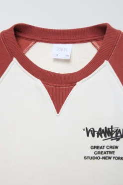Niños ZARA 6 - 14 Años·Sudaderas<SUDADERA MANGAS CONTRASTE