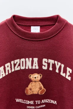 Niños ZARA 6 - 14 Años·Sudaderas<SUDADERA OSO Y TEXTO