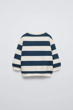Niños ZARA 6 - 18 Meses·Sudaderas<SUDADERA RAYAS TEXTO FLOCK