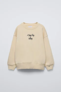 Niños ZARA 6 - 14 Años·Sudaderas<SUDADERA TEXTO BORDADO