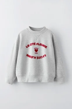 Niños ZARA 6 - 14 Años·Sudaderas<SUDADERA TEXTO FLOCK