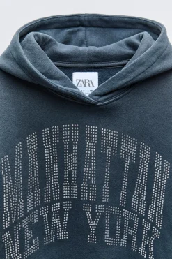 Niños ZARA 6 - 14 Años·Sudaderas<SUDADERA TEXTO STRASS
