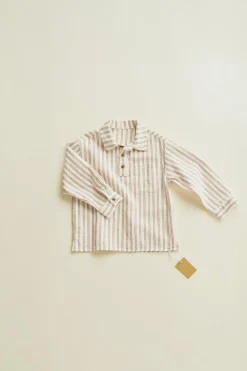 Niños ZARA 1½ - 6 Años·Camisas|1½ - 6 Años·Camisas / Sobrecamisas<TIMELESZ - CAMISA CON LINO RAYAS