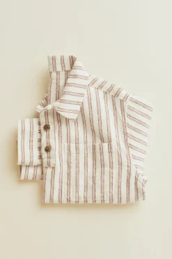 Niños ZARA 1½ - 6 Años·Camisas|1½ - 6 Años·Camisas / Sobrecamisas<TIMELESZ - CAMISA CON LINO RAYAS