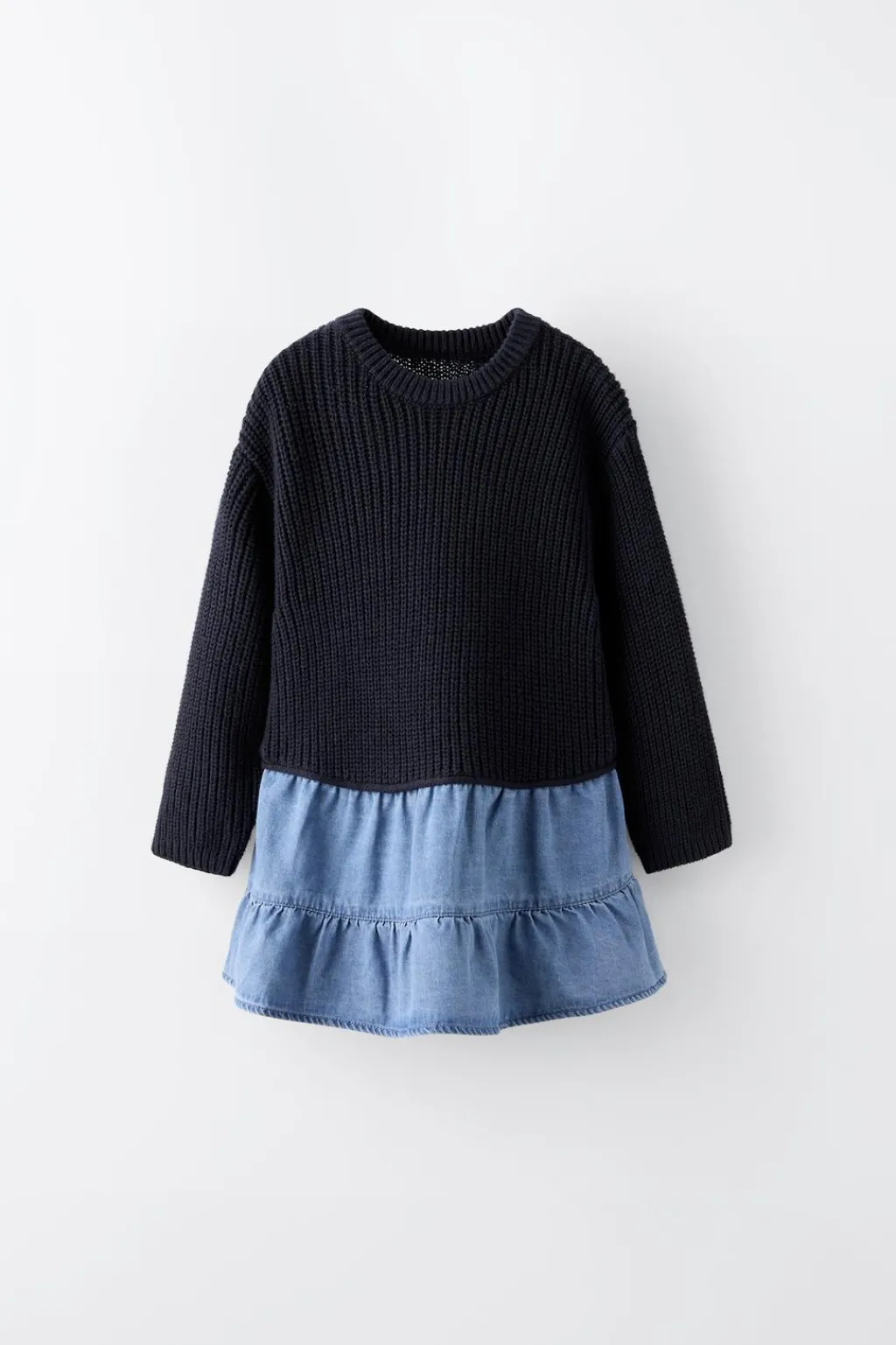 Niños ZARA 1½ - 6 Años·Vestidos / Petos|1½ - 6 Años·Punto<VESTIDO COMBINADO CON PAÑOLETA FLORES
