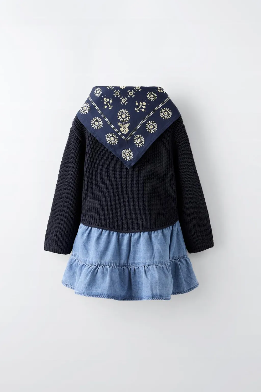 Niños ZARA 1½ - 6 Años·Vestidos / Petos|1½ - 6 Años·Punto<VESTIDO COMBINADO CON PAÑOLETA FLORES