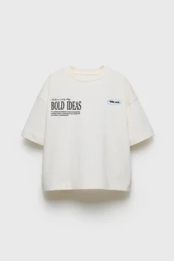 Niños ZARA Z3D +14 Años·Partes De Arriba<Z3D CAMISETA OVERSIZE TEXTO