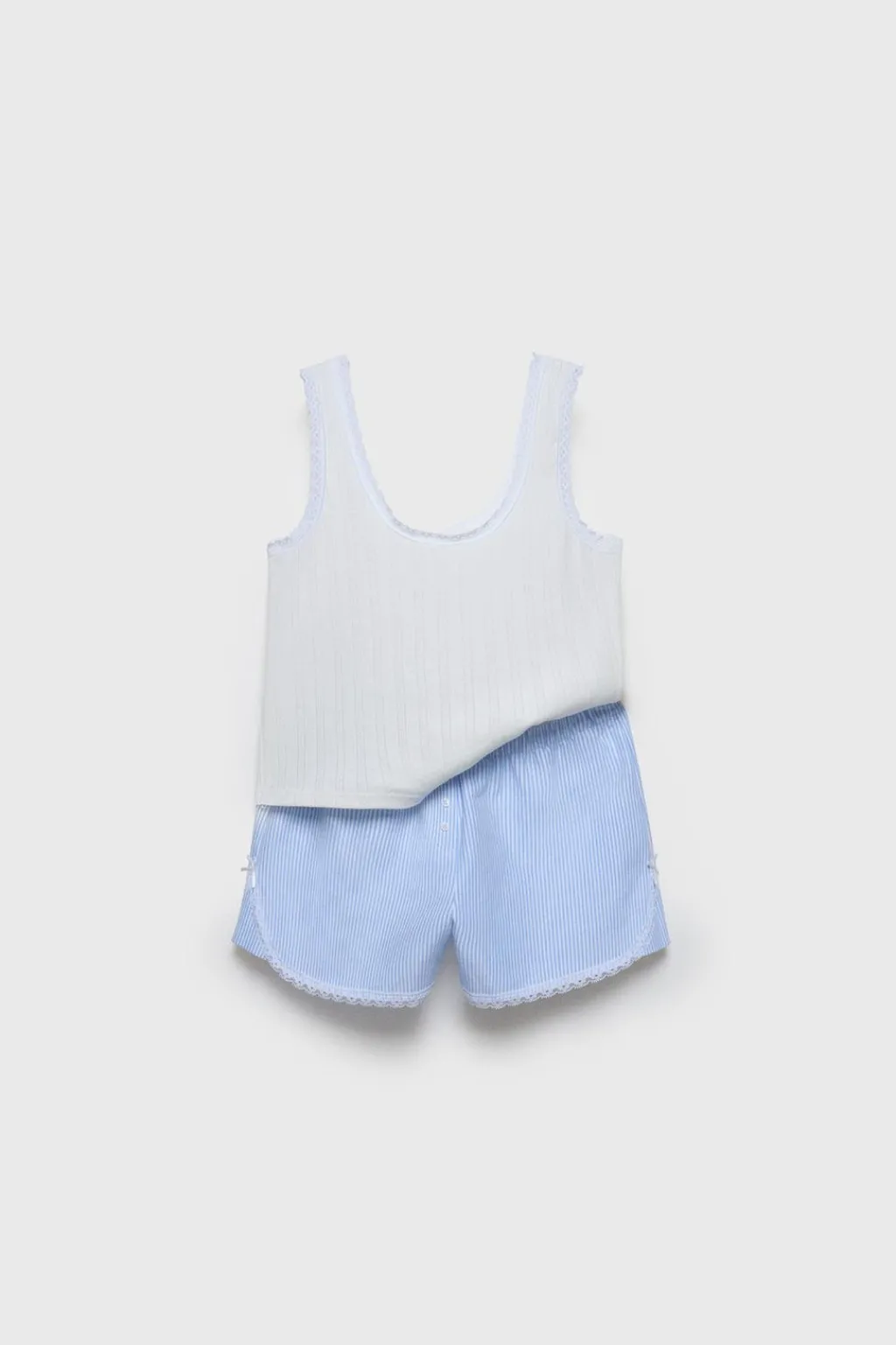 Niños ZARA Z3D +14 Años·Partes De Arriba|Z3D +14 Años·Partes De Abajo<Z3D CONJUNTO CAMISETA POINTELLE Y BERMUDA RAYAS