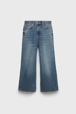 Mujer/Niños ZARA Z3D +14 Años·Partes De Abajo<Z3D JEANS WIDE LEG TACHAS