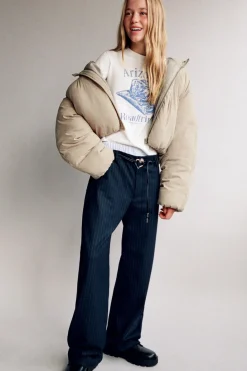 Niños ZARA Z3D +14 Años·Partes De Abajo<Z3D PANTALÓN WIDE LEG RAYA DIPLOMÁTICA